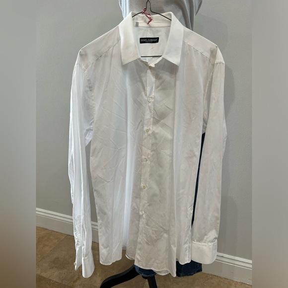 Dolce & Gabbana Gold 16 1/2 /42 white button up mens shirt - Picture 1 of 8
